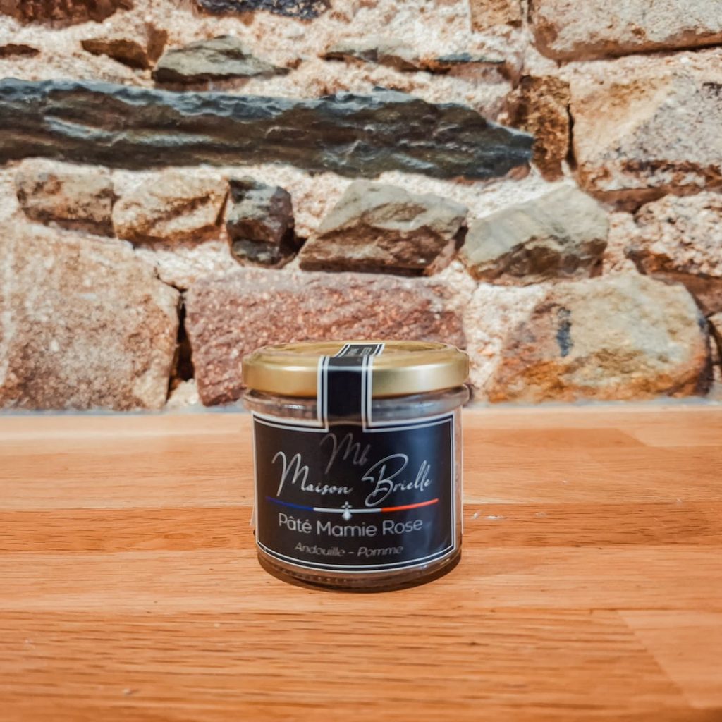 Pâté Mamie Rose Maison Brielle – andouille et compotée de pommes, fabrication bretonne, sélection Gosiez.