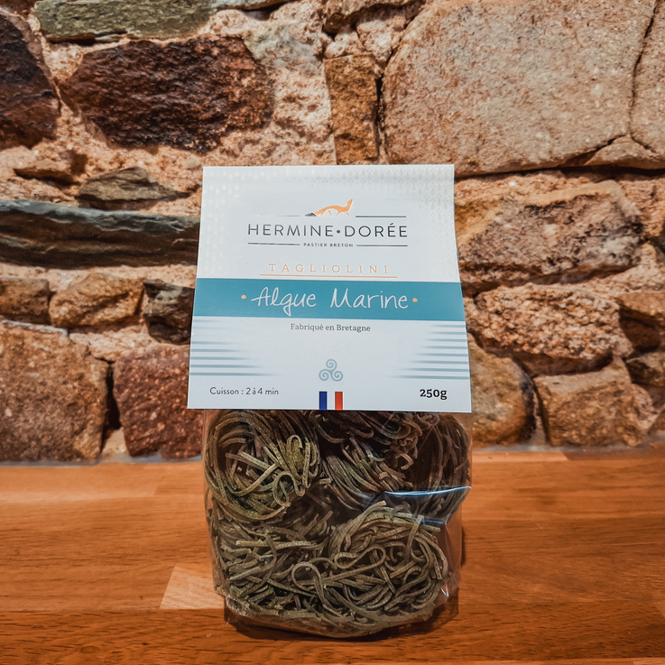 Tagliolini à l’algue marine – pâtes artisanales Hermine Dorée fabriquées en Bretagne, sélectionnées par Gosiez.