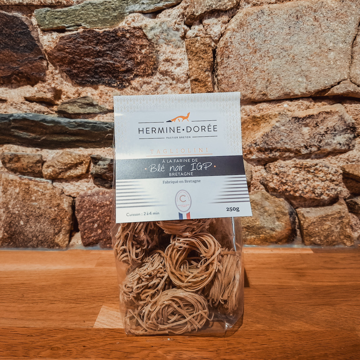 Tagliolini au blé noir IGP – pâtes artisanales Hermine Dorée fabriquées en Bretagne, sélectionnées par Gosiez.