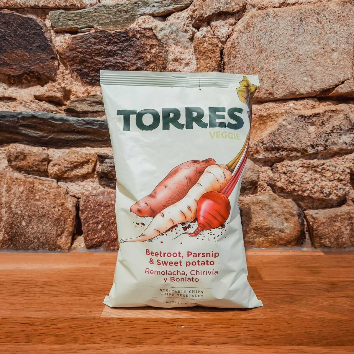 Sachet de chips Torres à la betterave, panais et patate douce – 90 g