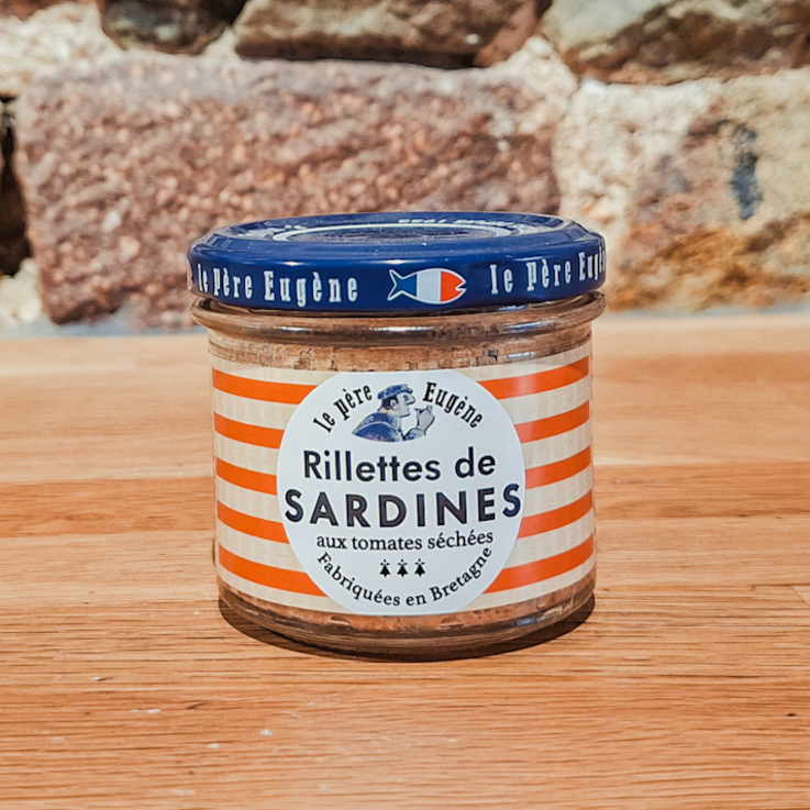 Rillettes de sardines aux tomates séchées Le Père Eugène, recette bretonne fondante et ensoleillée.
