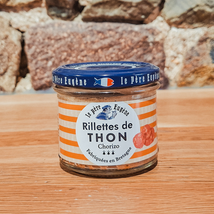 Rillettes de thon au chorizo Le Père Eugène, recette bretonne savoureuse et légèrement épicée.