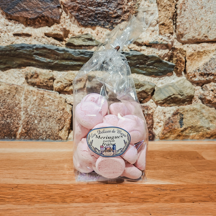 Meringues à la fraise Délices de Marie, confiserie artisanale de Vitré