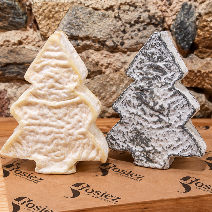 Sapic blanc et cendré, fromages de chèvre au lait cru en forme de sapin
